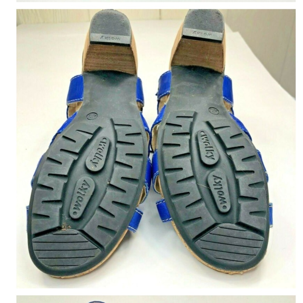 WOLKY Blue Leather Lace-up Sandals EUR 41 10-10.5 - Picture 7 of 8